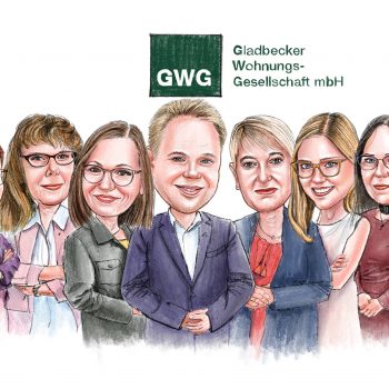 Lustige Karikatur für ein Immobilienbüro