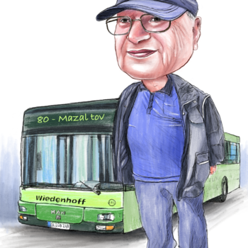 Autofahrer-Karikatur Opas Geschenk Karikatur Cartoon Opa