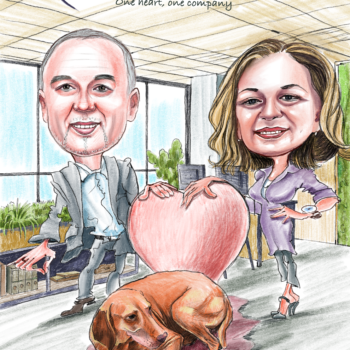 Paar-Karikatur in Deutschland Paar-Zeichnung Liebesgeschenk