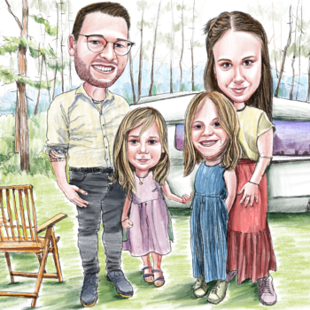 Karikatur erstellen lassen in Berlin Familienkarikatur Familienzeichnung