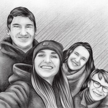 Familienportrait nach Fotovorlage