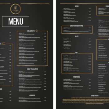 Menü Gestaltung Restaurant Design