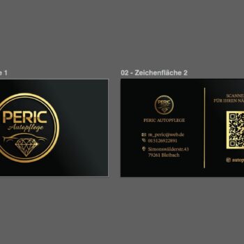 Visitenkarten-Design für Firma Auto Pflege
