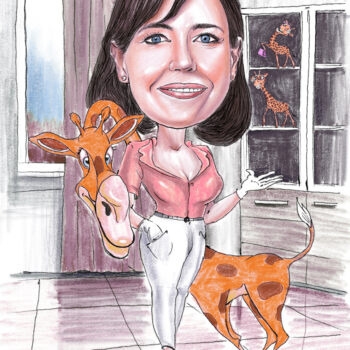 Kinderärztin Karikatur medizinische Karikatur Frau Arzt Kinderarzt Praxis Illustration