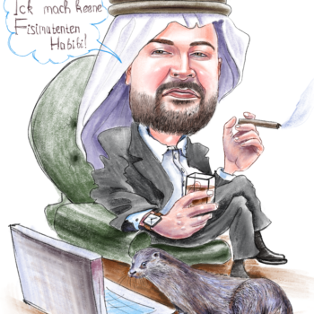 Bleistift Karikatur auf dem Papier Karikatur Chef Zeichnung
